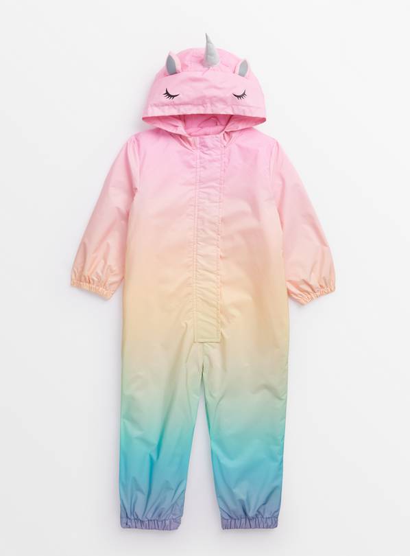 Pastel Ombre Unicorn Puddlesuit 1-2 years